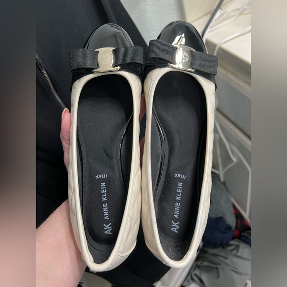 Anne Klein Flex Quilted Cap Toe Bow Ballet Flats Gianna Women’s Shoes Size 7 - Picture 2 of 3